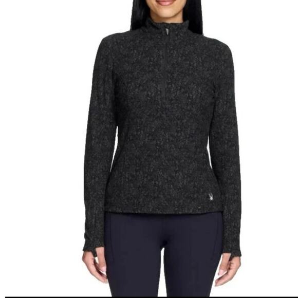 Spyder Ladies' Fleece Printed Half Zip Black/gray Women's - Picture 1 of 6